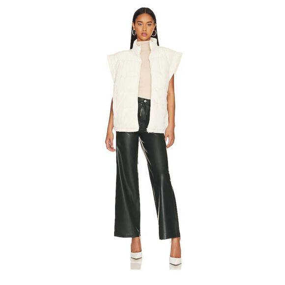 Blank NYC Pants - Blank NYC Faux Leather Franklin Rib Cage Straight Deep Olive Color Sz…